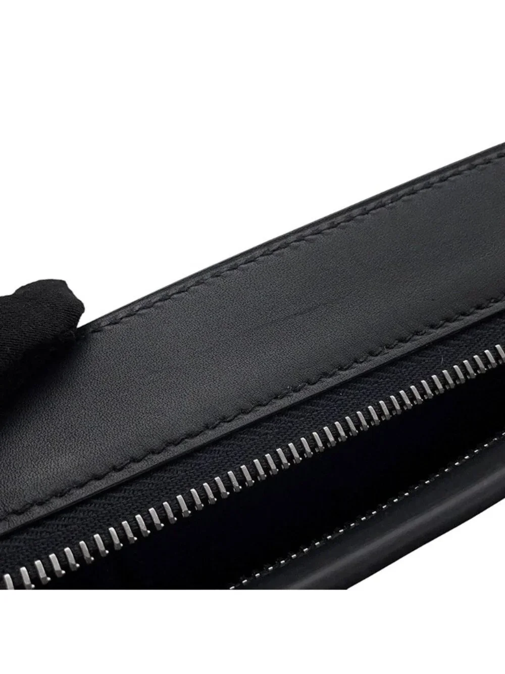 Hermes Clutch Nect Joan Ambre Blue Ankle Black Silver Color Box Calf
